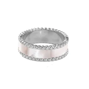 Lulwah Ring / Pearl Silver ( Size 6 )