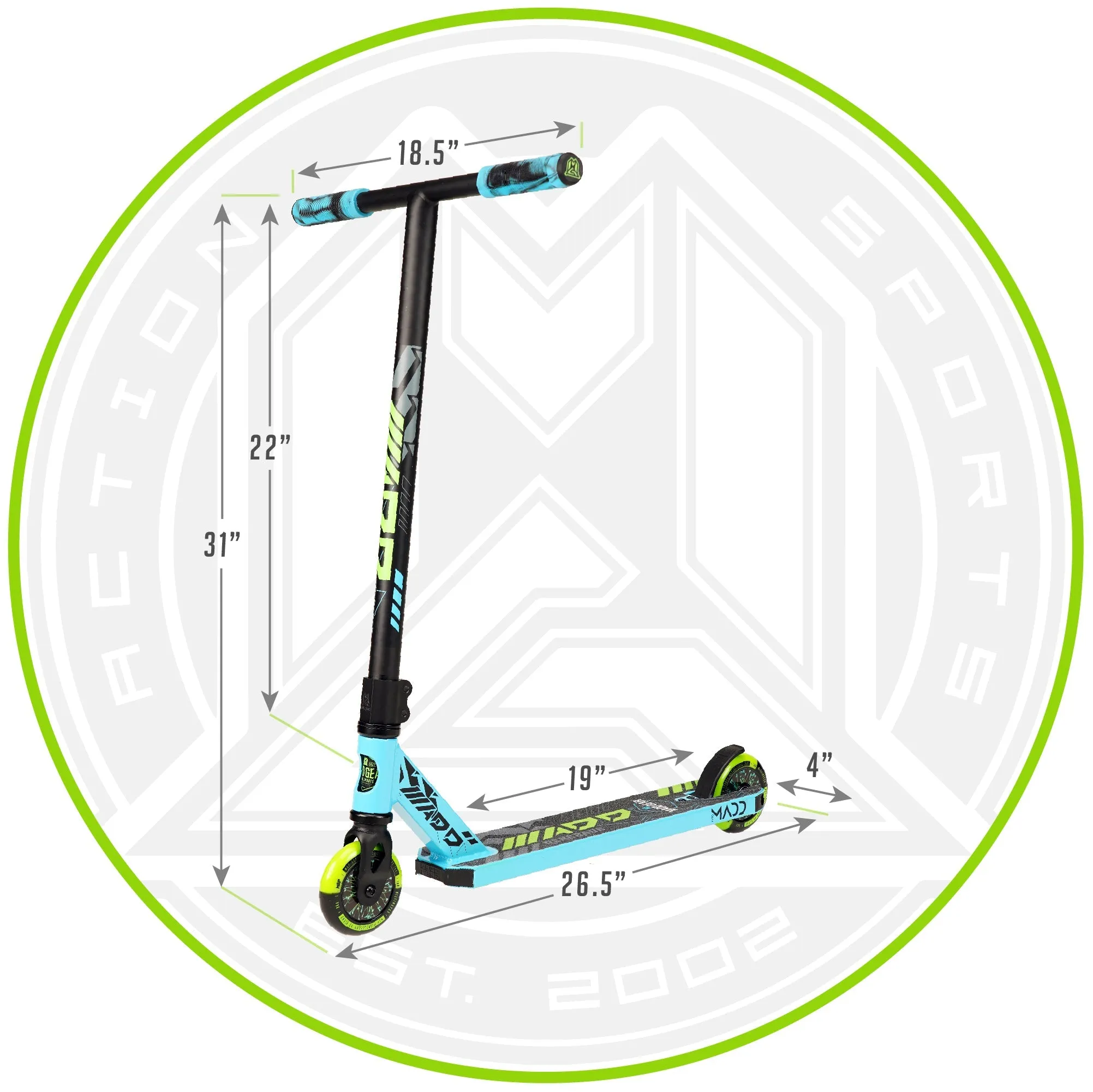 Madd Gear Kick Howler Stunt Scooter Blue/Green