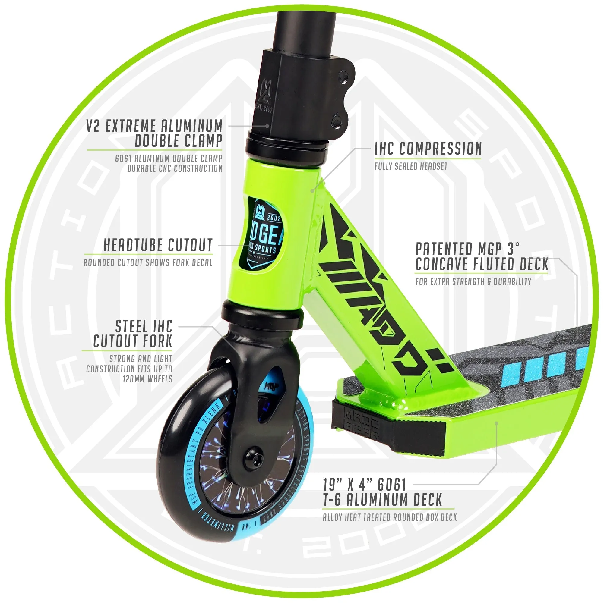 Madd Gear Kick Howler Stunt Scooter Green/Blue