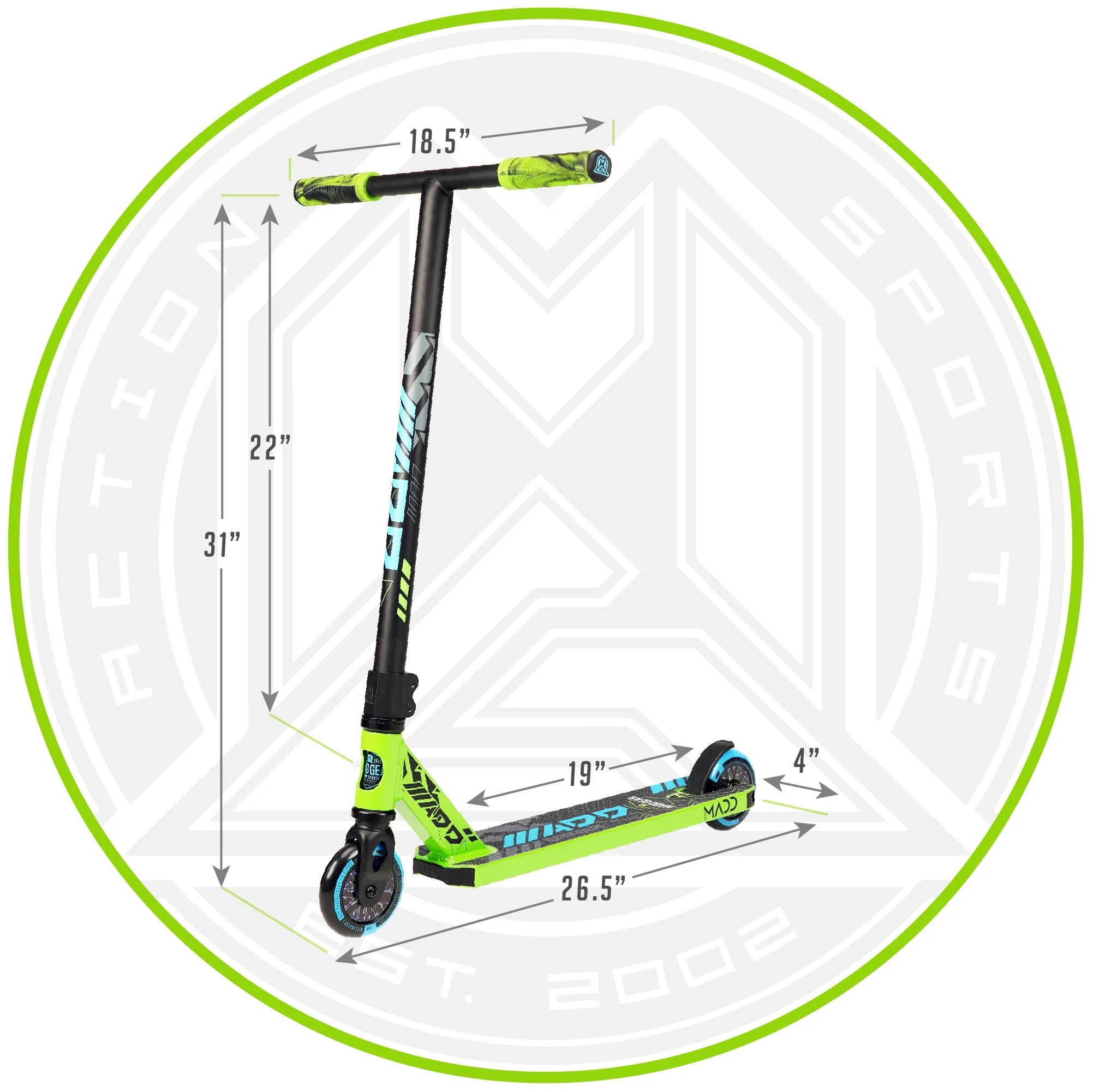 Madd Gear Kick Howler Stunt Scooter Green/Blue