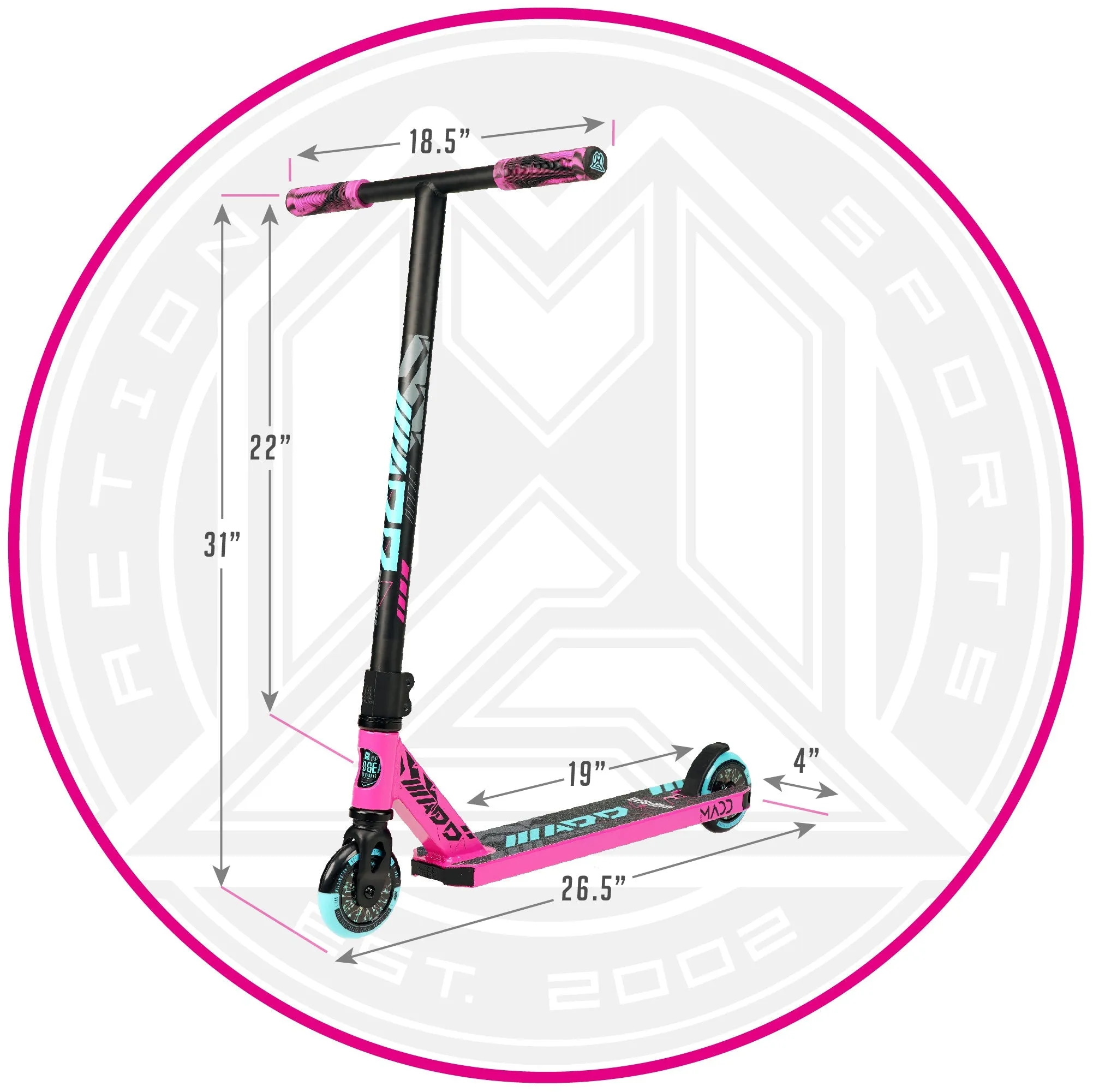 Madd Gear Kick Howler Stunt Scooter Pink/Teal