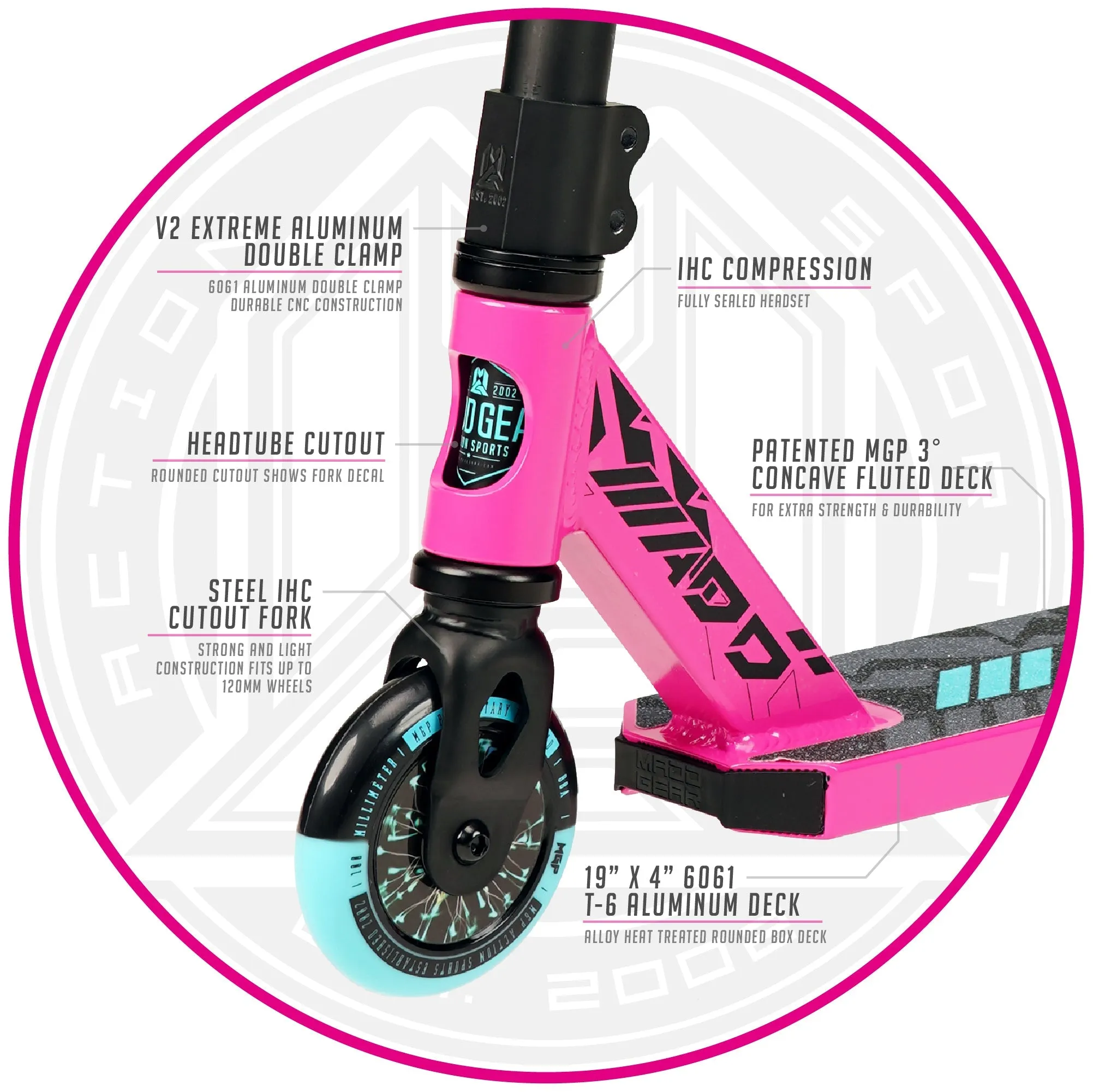 Madd Gear Kick Howler Stunt Scooter Pink/Teal