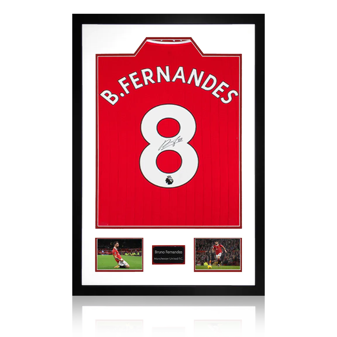 Man United Bruno Fernandes Signed Shirt Double Picture Display