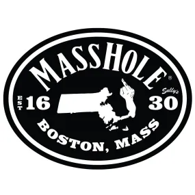 Masshole "Middle Finger" Oval Sticker