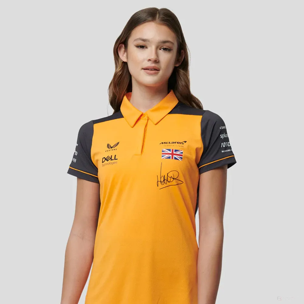 McLaren Womens Polo, Lando Norris Team, Orange, 2022