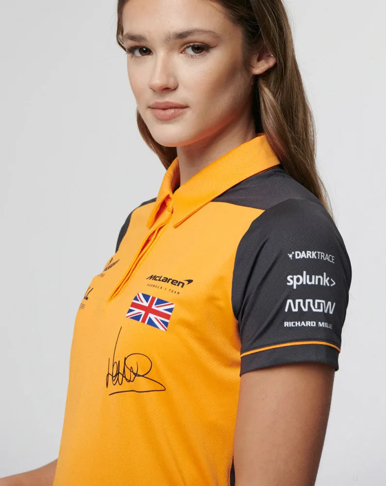 McLaren Womens Polo, Lando Norris Team, Orange, 2022