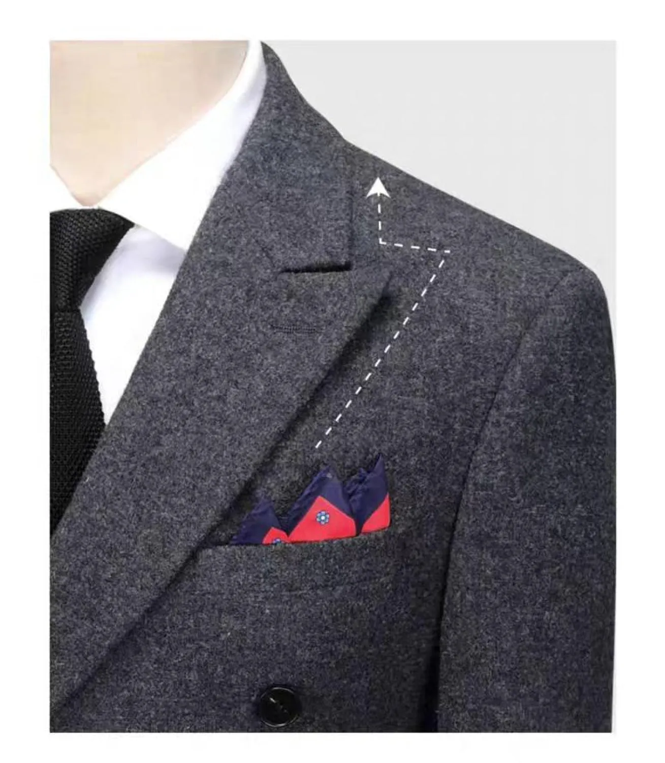 Men's Casual Tweed Double Breasted Notch Lapel Blazer