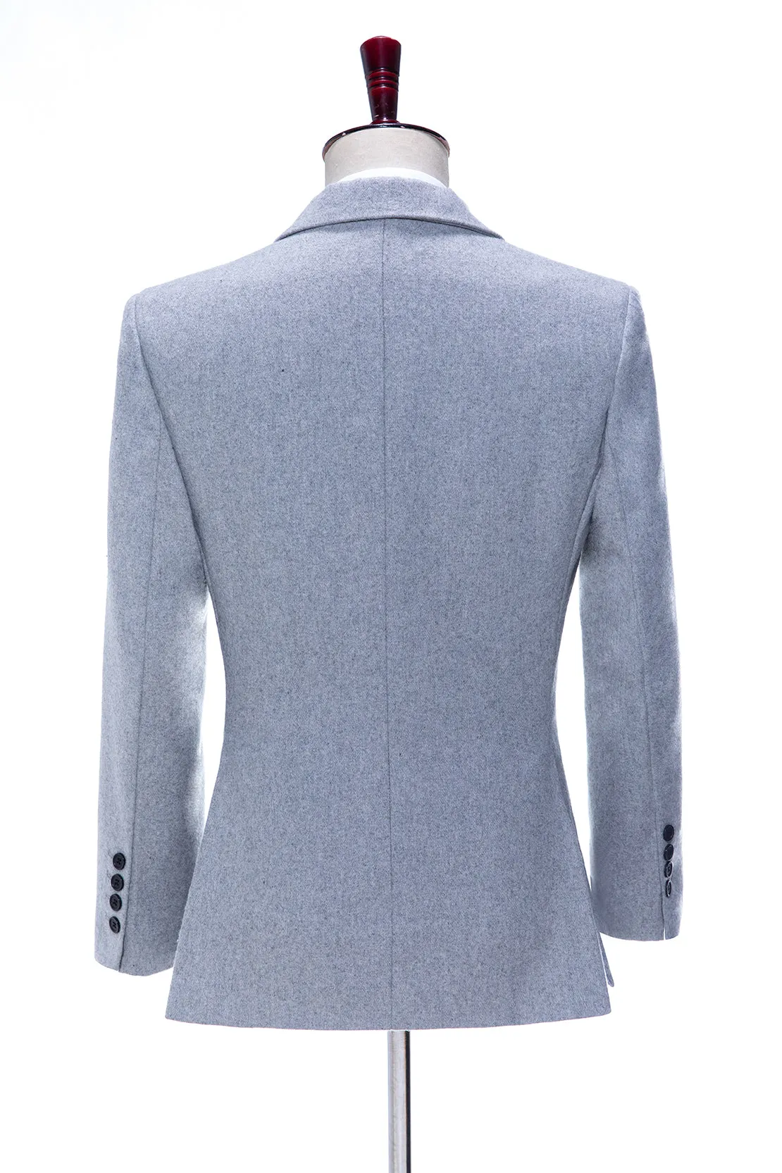 Men's Casual Tweed Double Breasted Notch Lapel Blazer