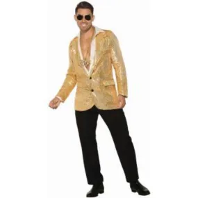 Mens Gold Disco Sequin Blazer - Std