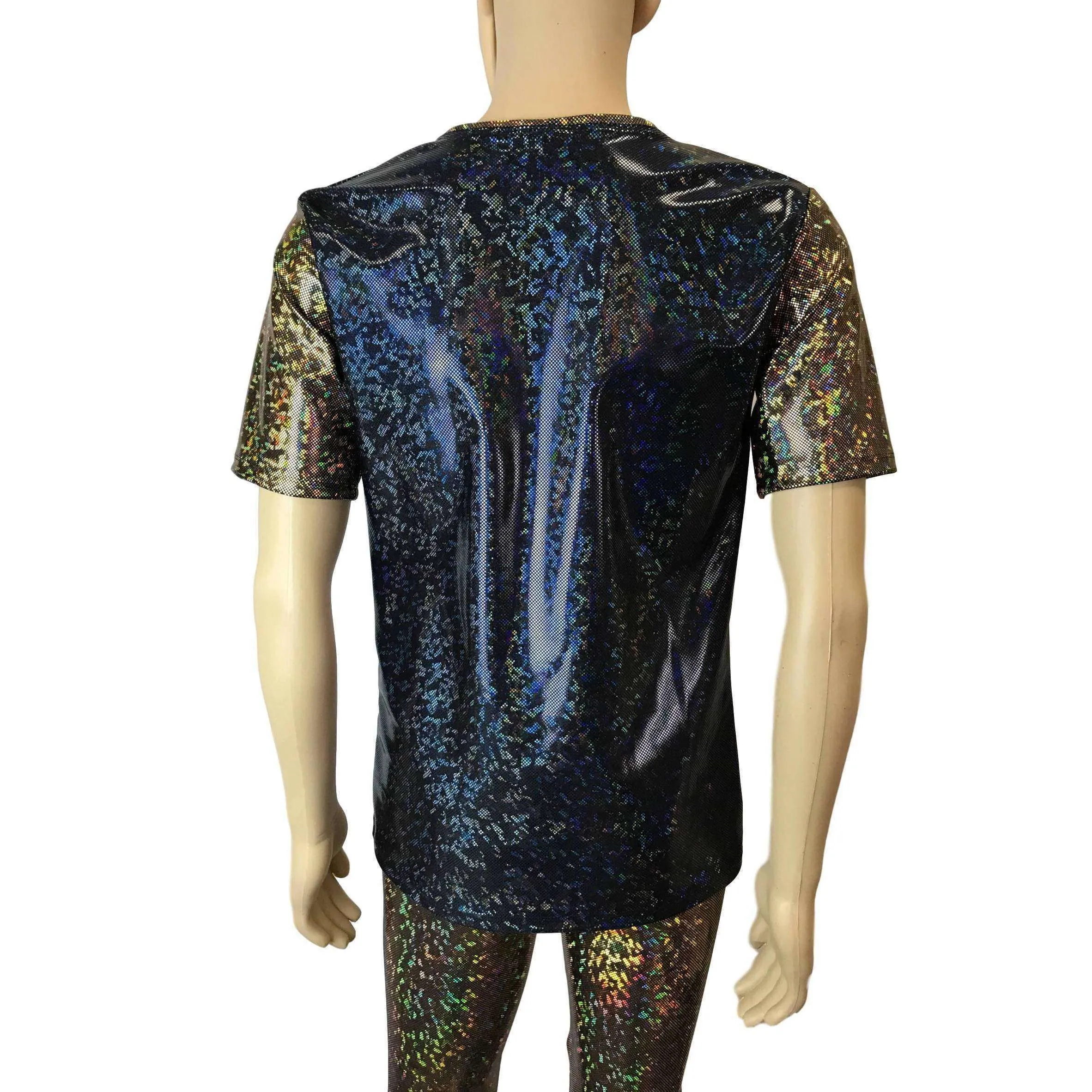 Men's Holographic Shattered Glass 2-Tone Tee or T-shirt