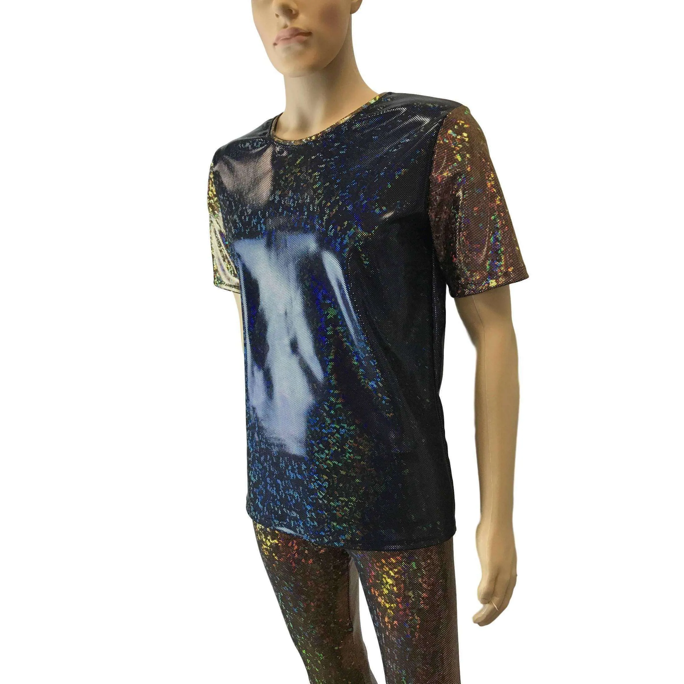 Men's Holographic Shattered Glass 2-Tone Tee or T-shirt