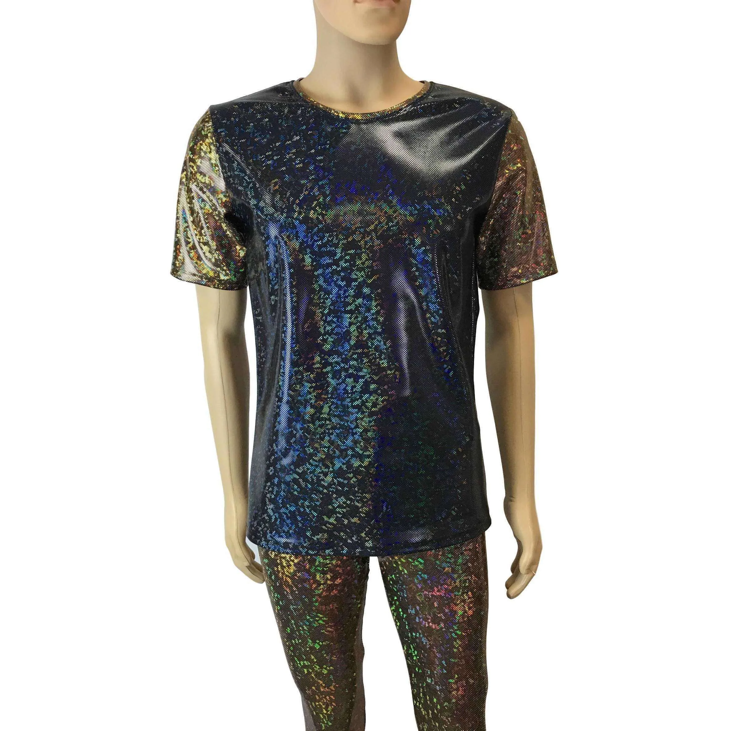 Men's Holographic Shattered Glass 2-Tone Tee or T-shirt