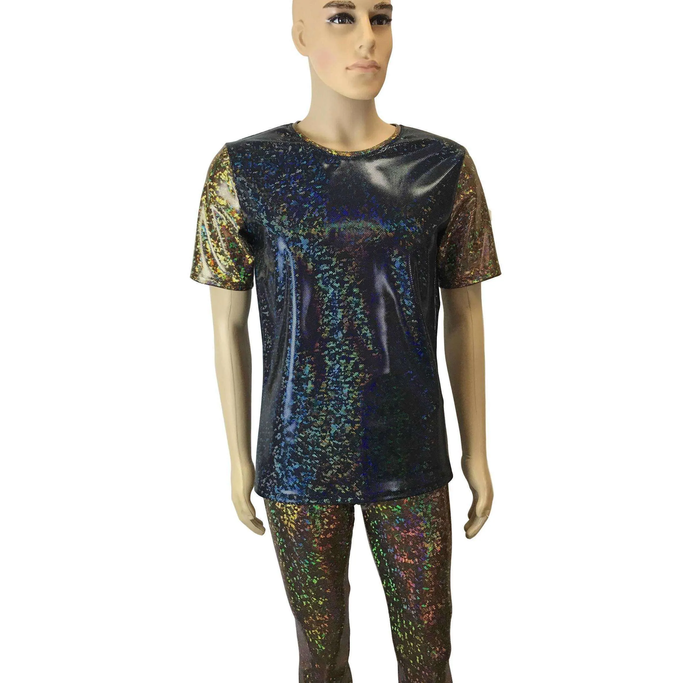 Men's Holographic Shattered Glass 2-Tone Tee or T-shirt