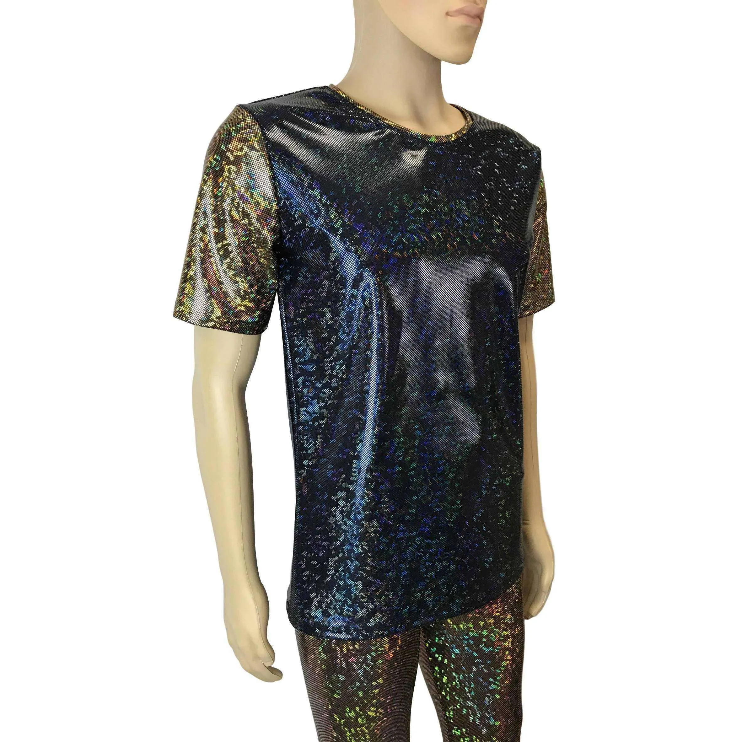 Men's Holographic Shattered Glass 2-Tone Tee or T-shirt