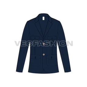 Mens Navy Blue Sport Blazer