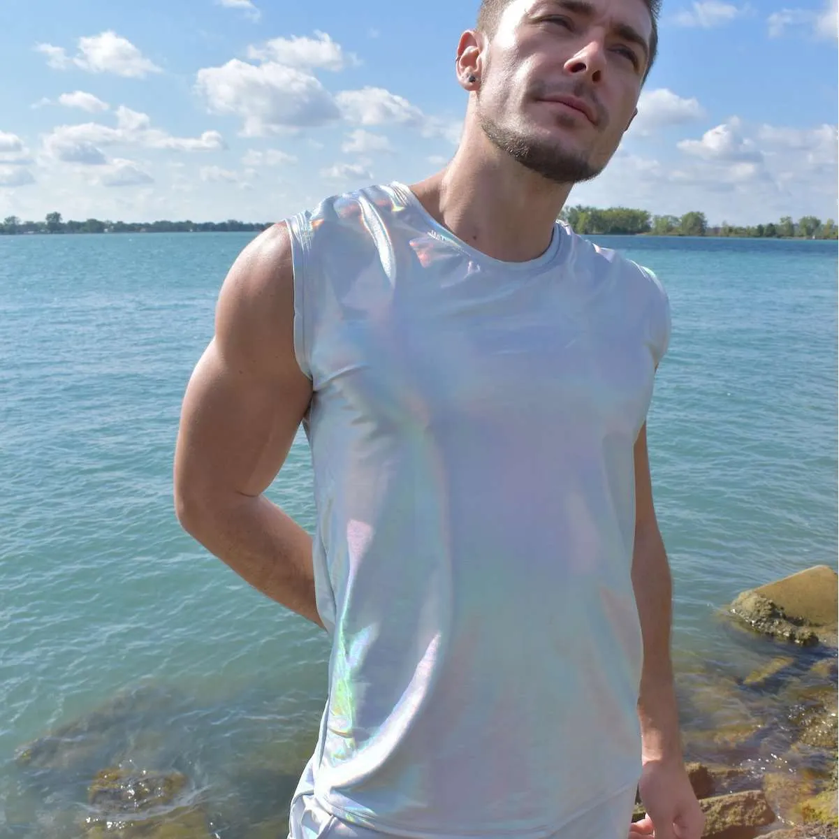 Men's Opal Holographic Tank, Muscle Shirt