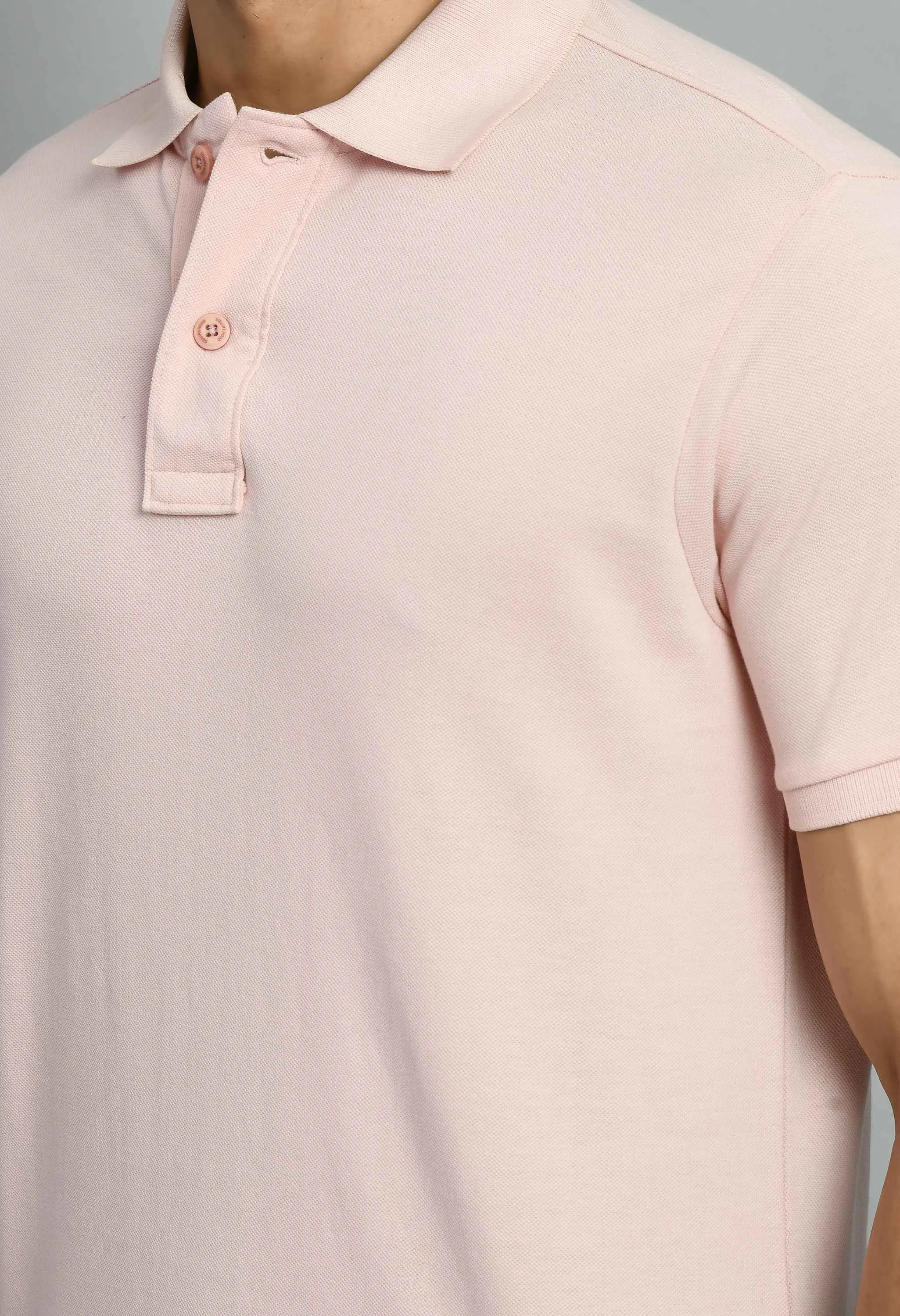 Men's Solid Smart Fit Polo T-Shirt