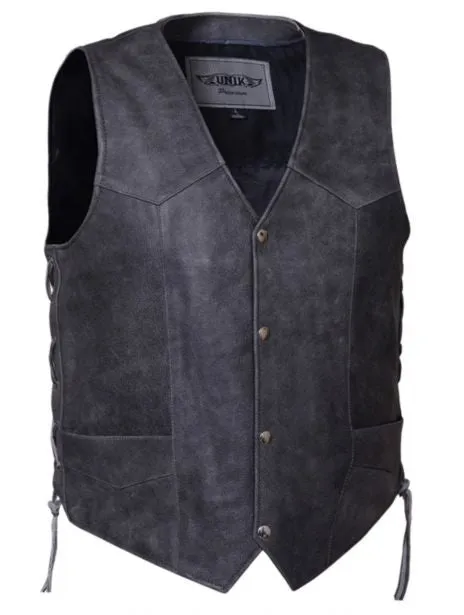 Mens Traditional side lace Grey Vest