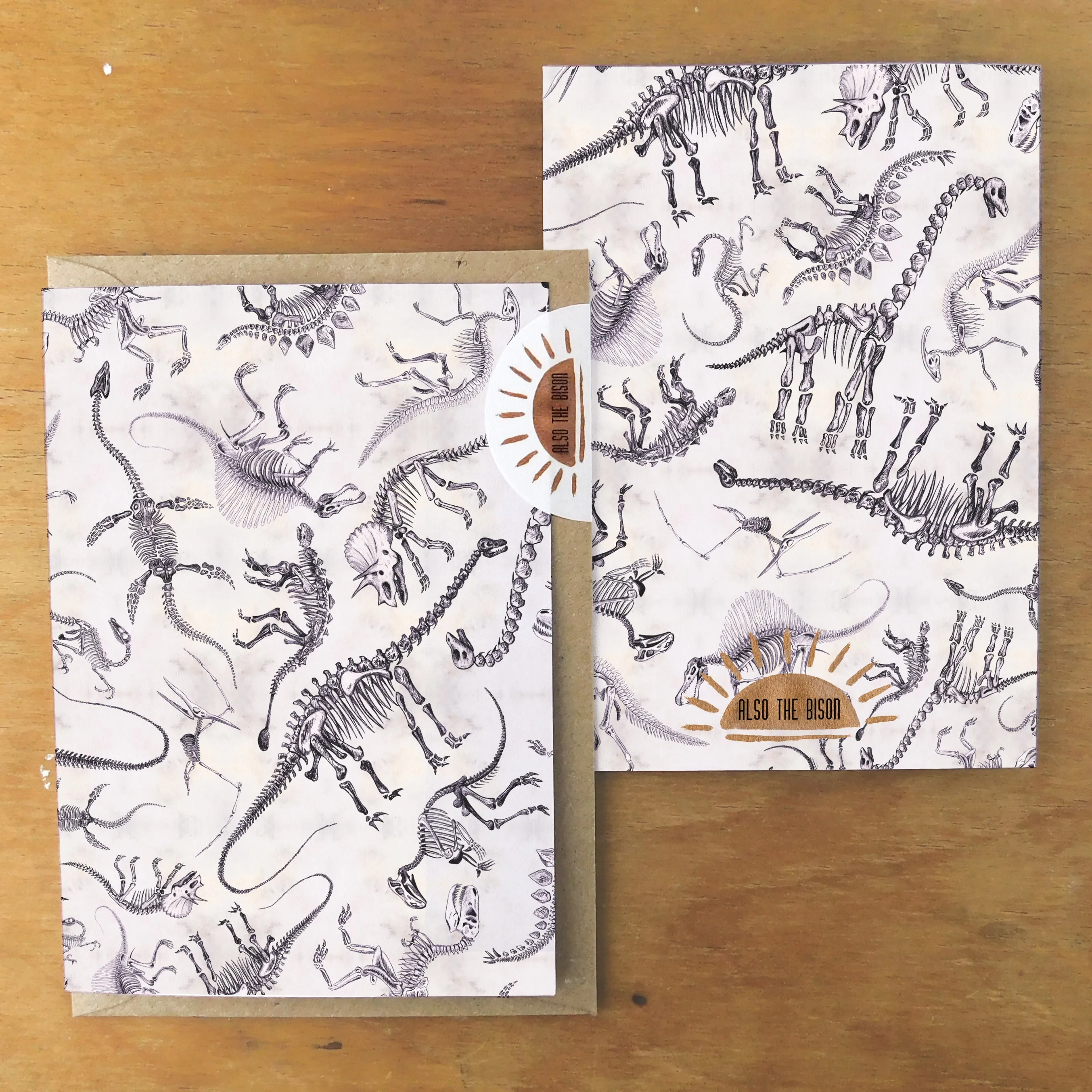 Mesozoic Dinosaur Print Greetings Card