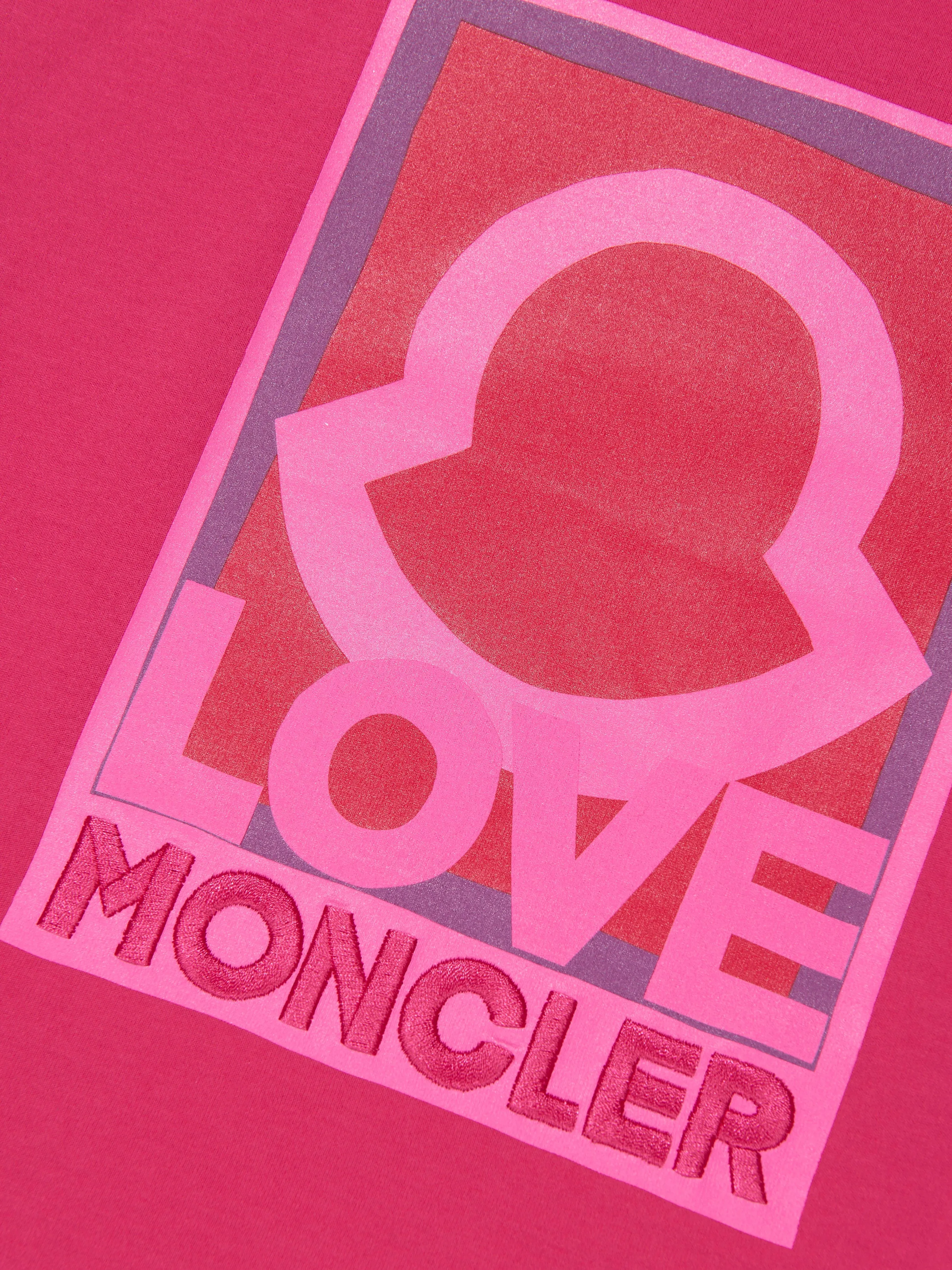 Moncler Enfant Girls Logo Graphic T-Shirt in Pink