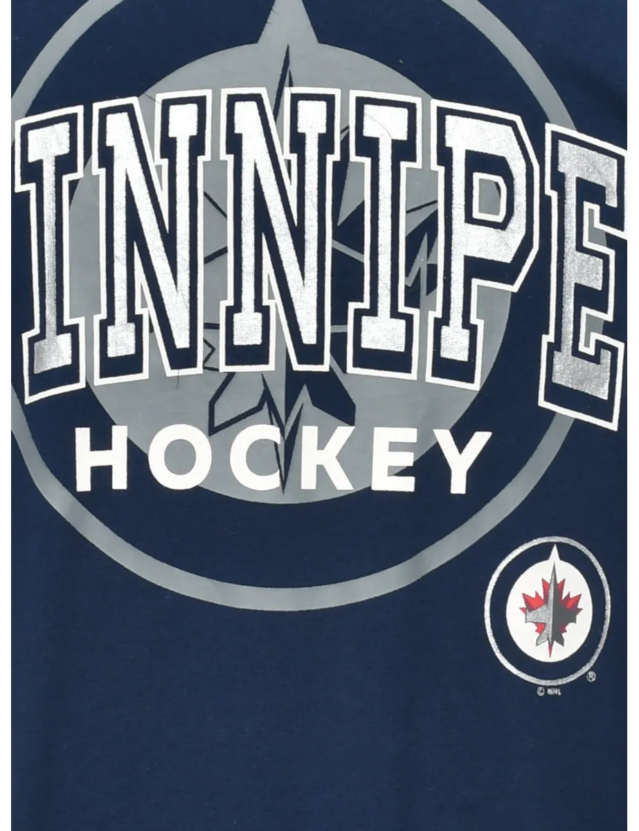 Navy Winnipeg NHL Sports T-shirt - M