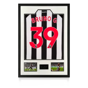 Newcastle United Bruno Guimaraes Signed Shirt Double Picture Display