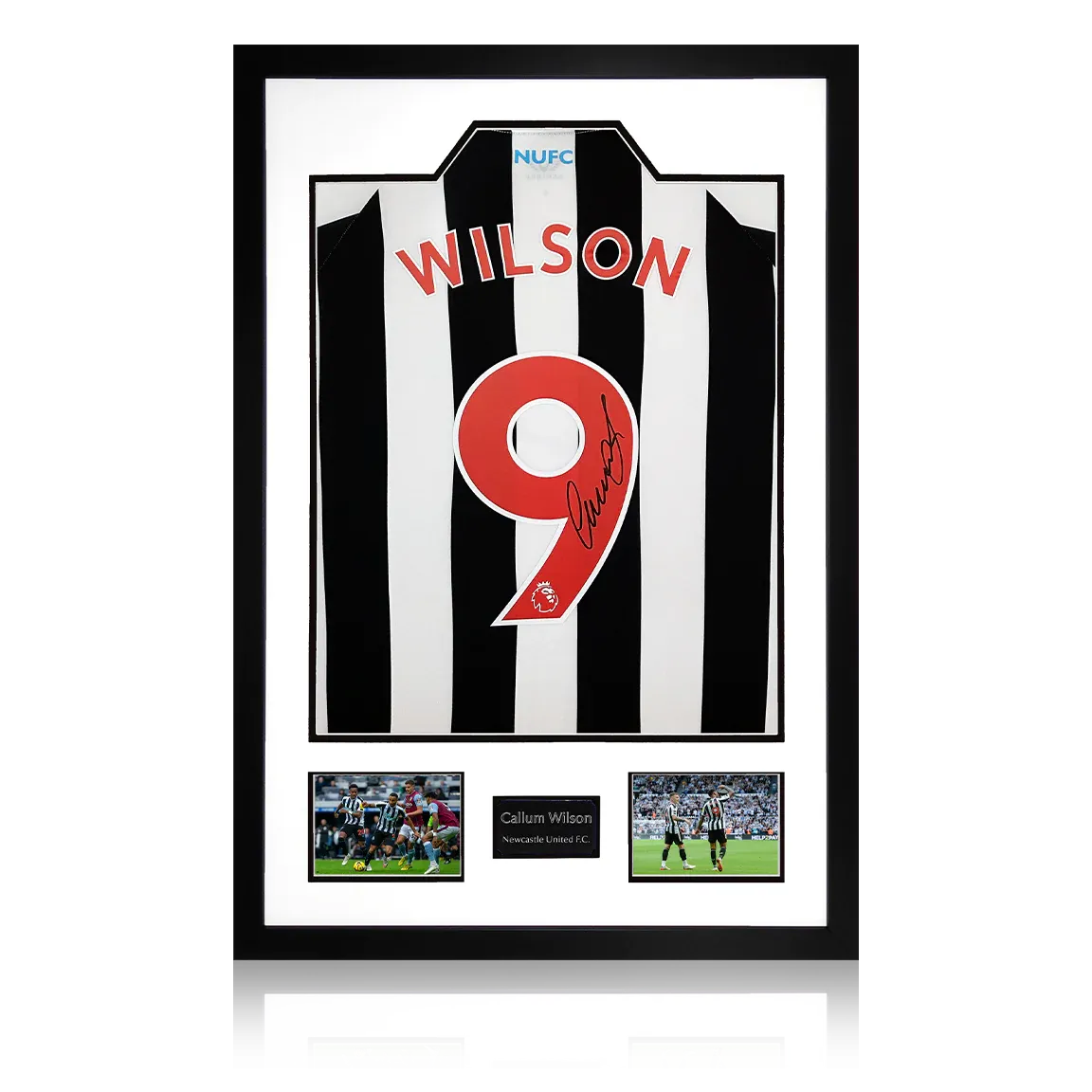 Newcastle United Callum Wilson Signed Shirt Double Picture Display