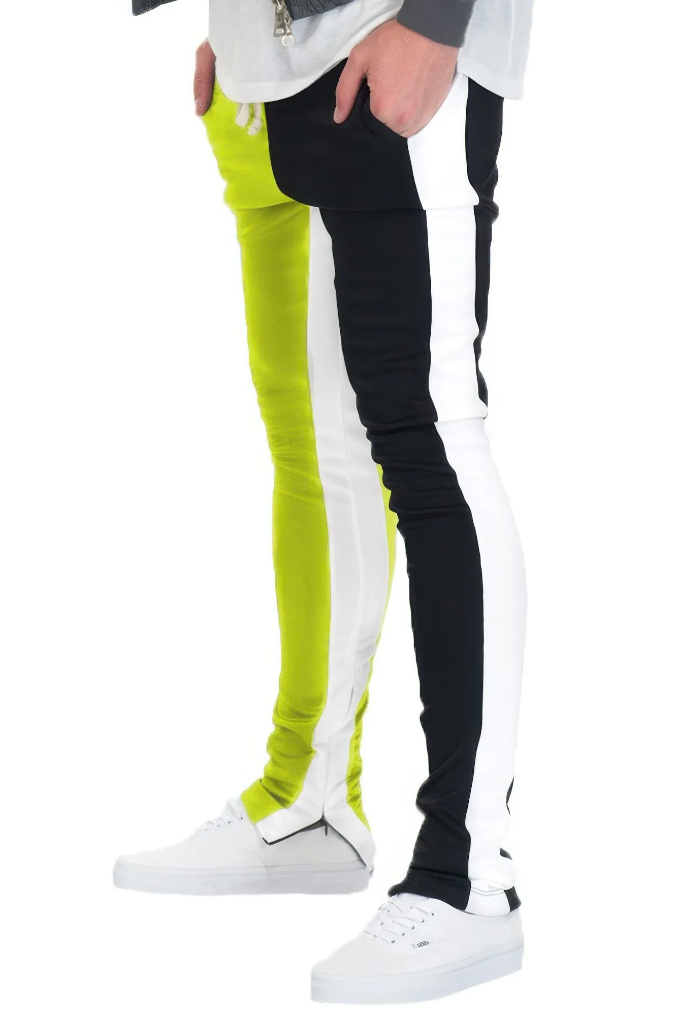 NicholesGifts Men Two Tone Color Block Track Pant Jogger