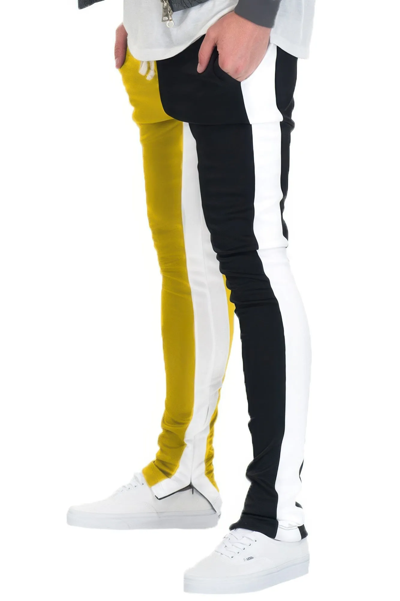 NicholesGifts Men Two Tone Color Block Track Pant Jogger