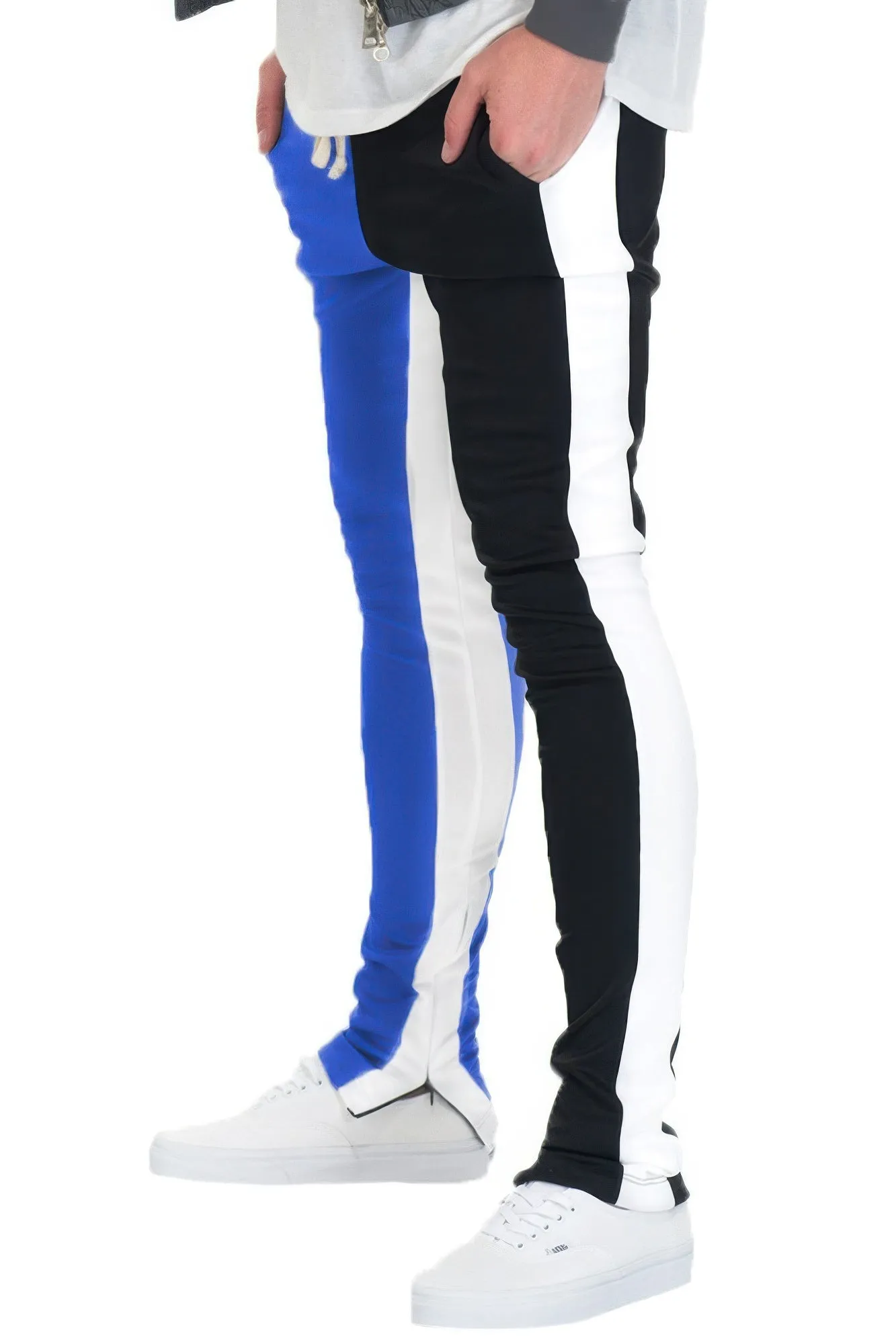 NicholesGifts Men Two Tone Color Block Track Pant Jogger