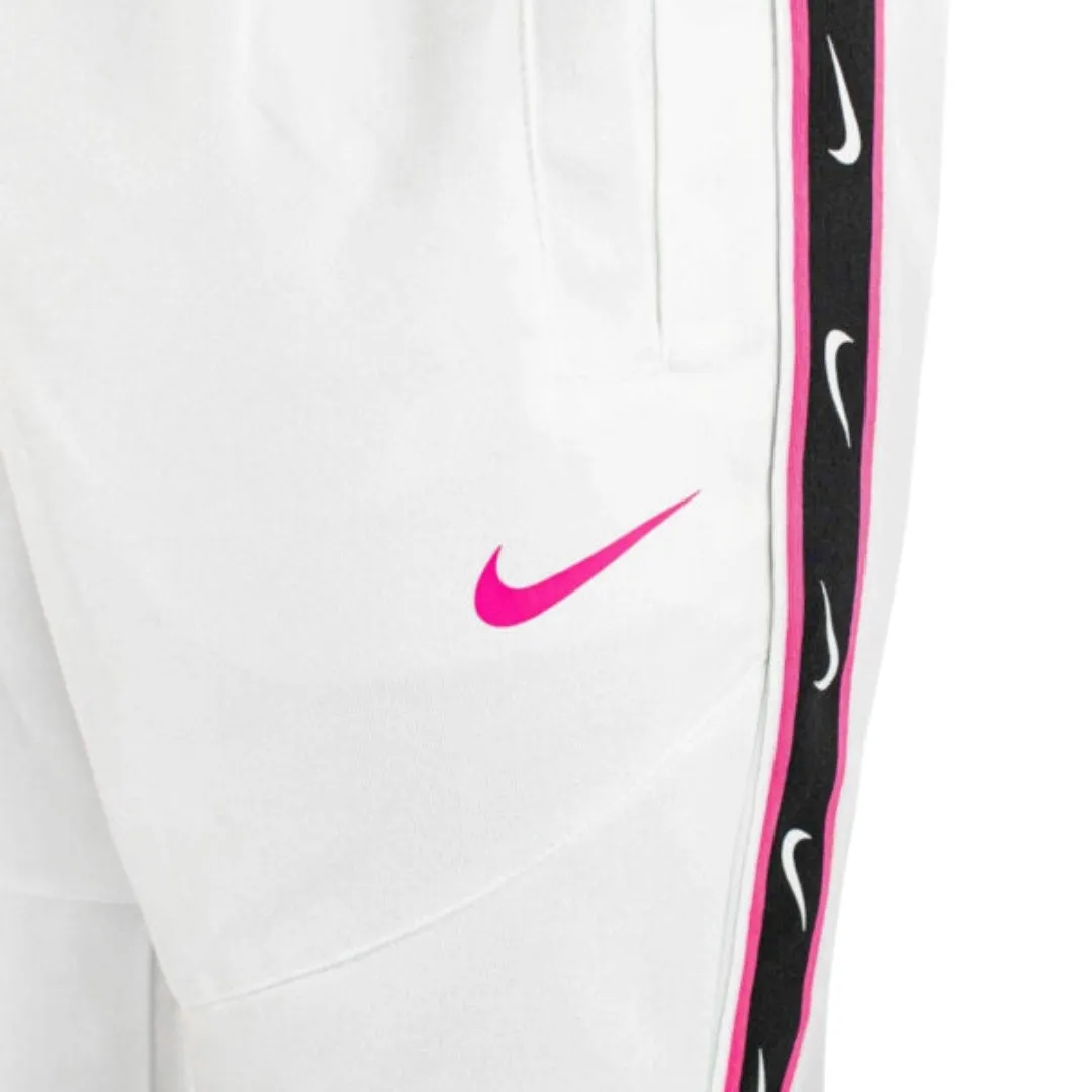 Nike Logo Taped Hem White Sweatpants