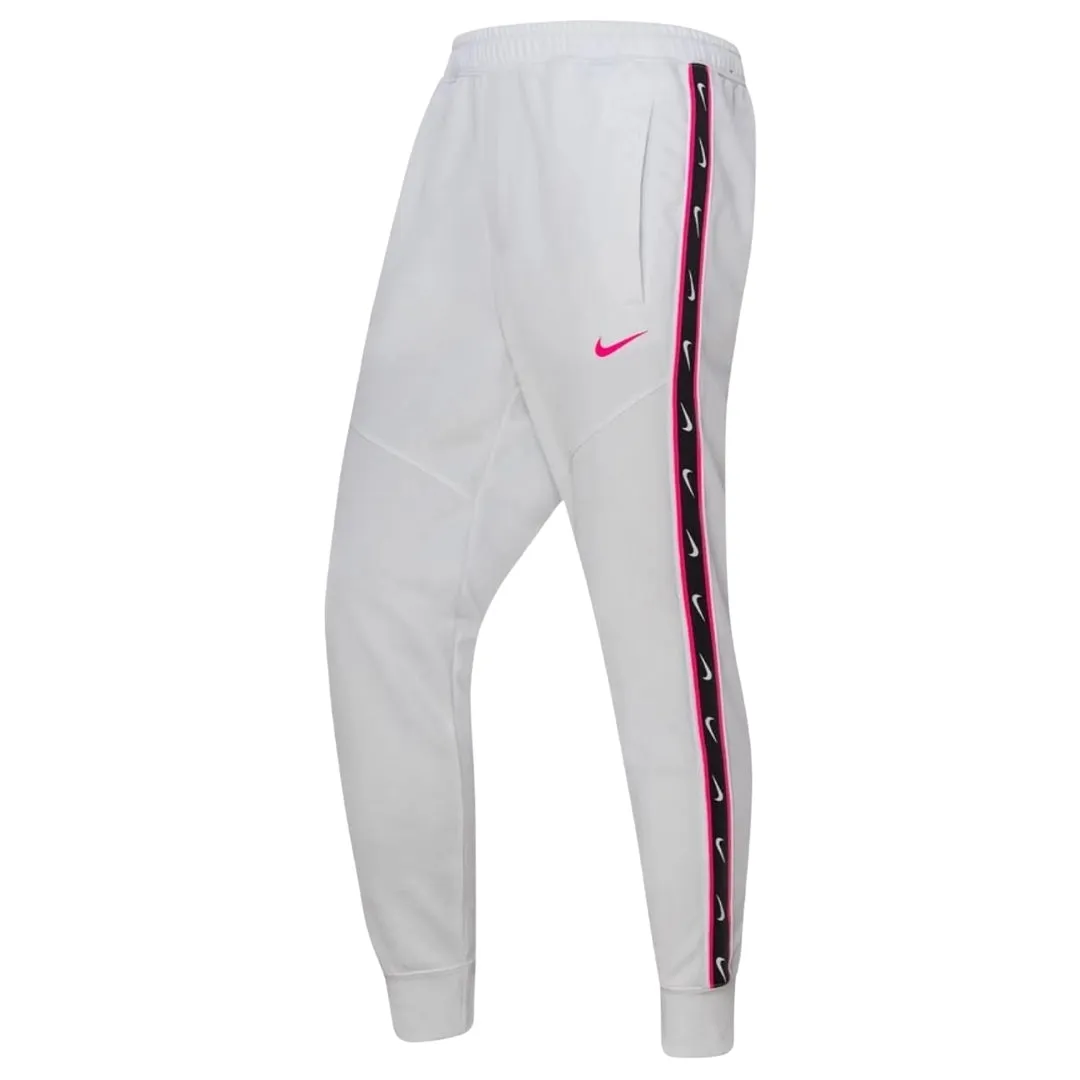 Nike Logo Taped Hem White Sweatpants