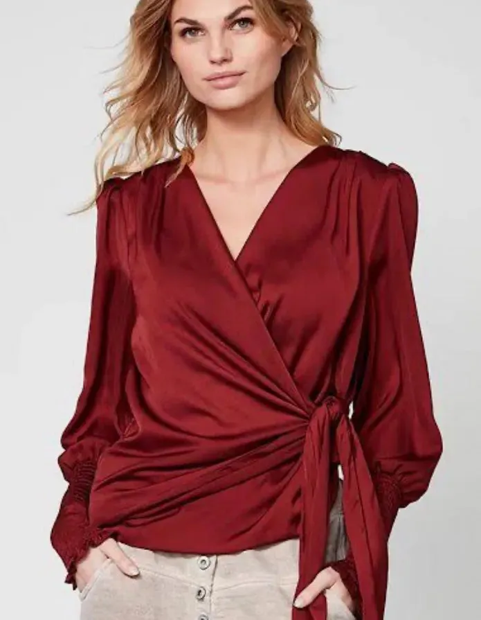 Nu Denmark Rebecca Wrap Blouse - Wine