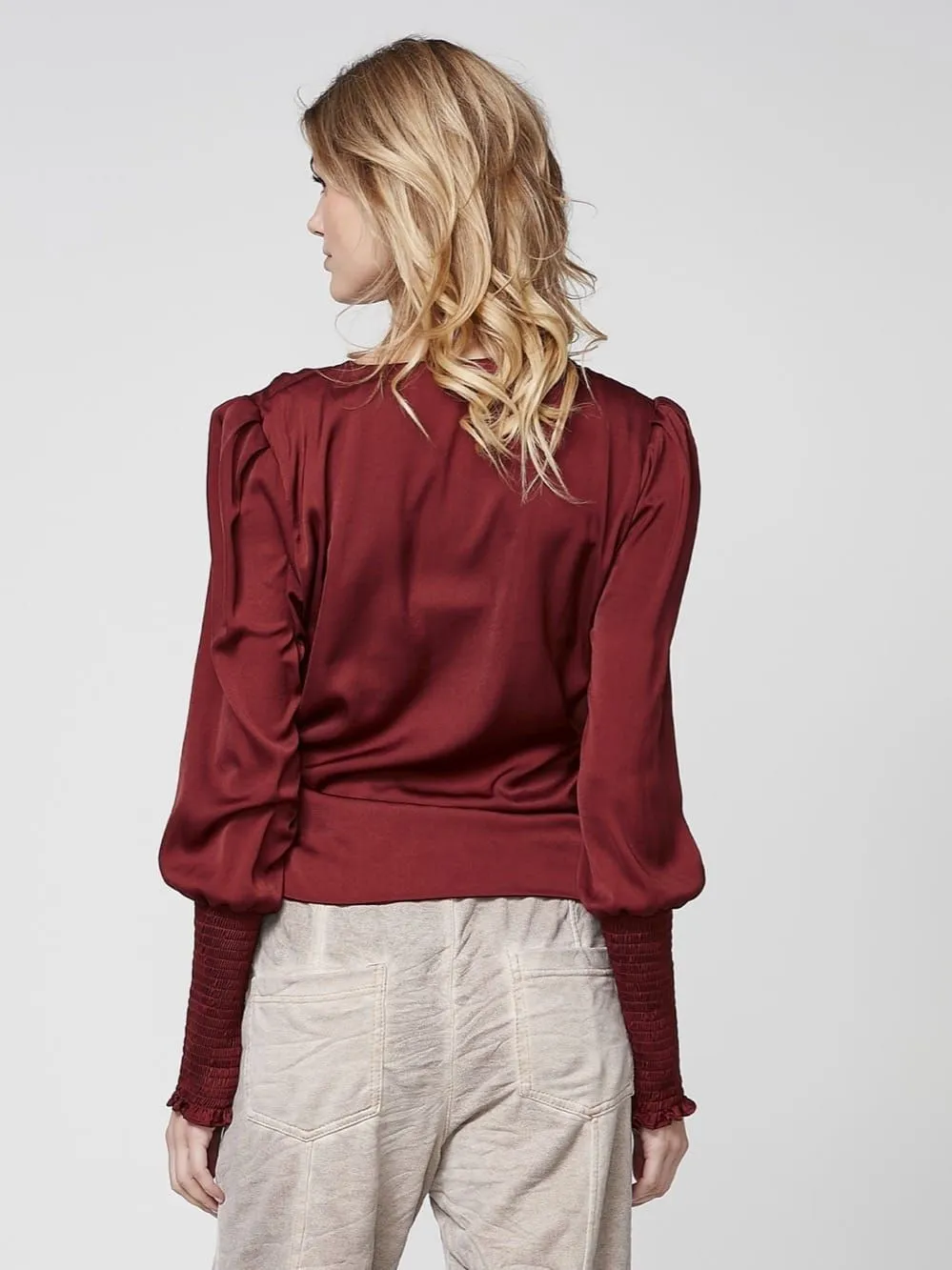 Nu Denmark Rebecca Wrap Blouse - Wine