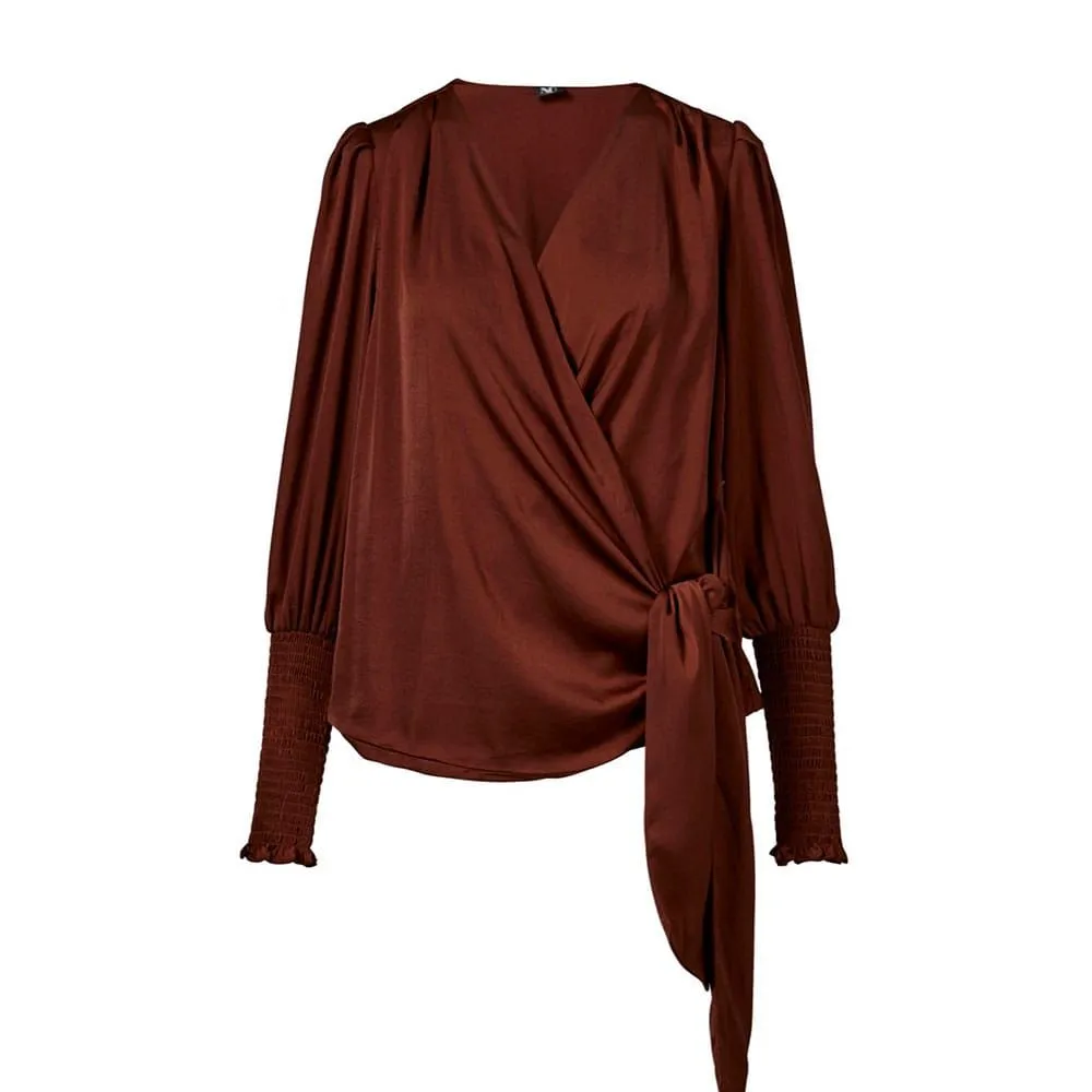 Nu Denmark Rebecca Wrap Blouse - Wine