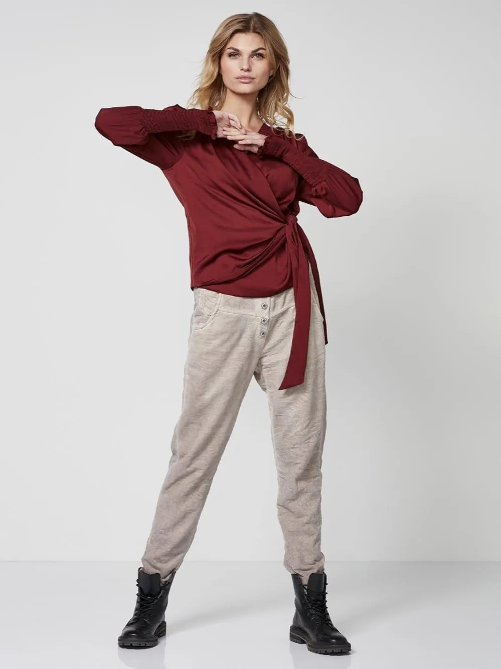 Nu Denmark Rebecca Wrap Blouse - Wine