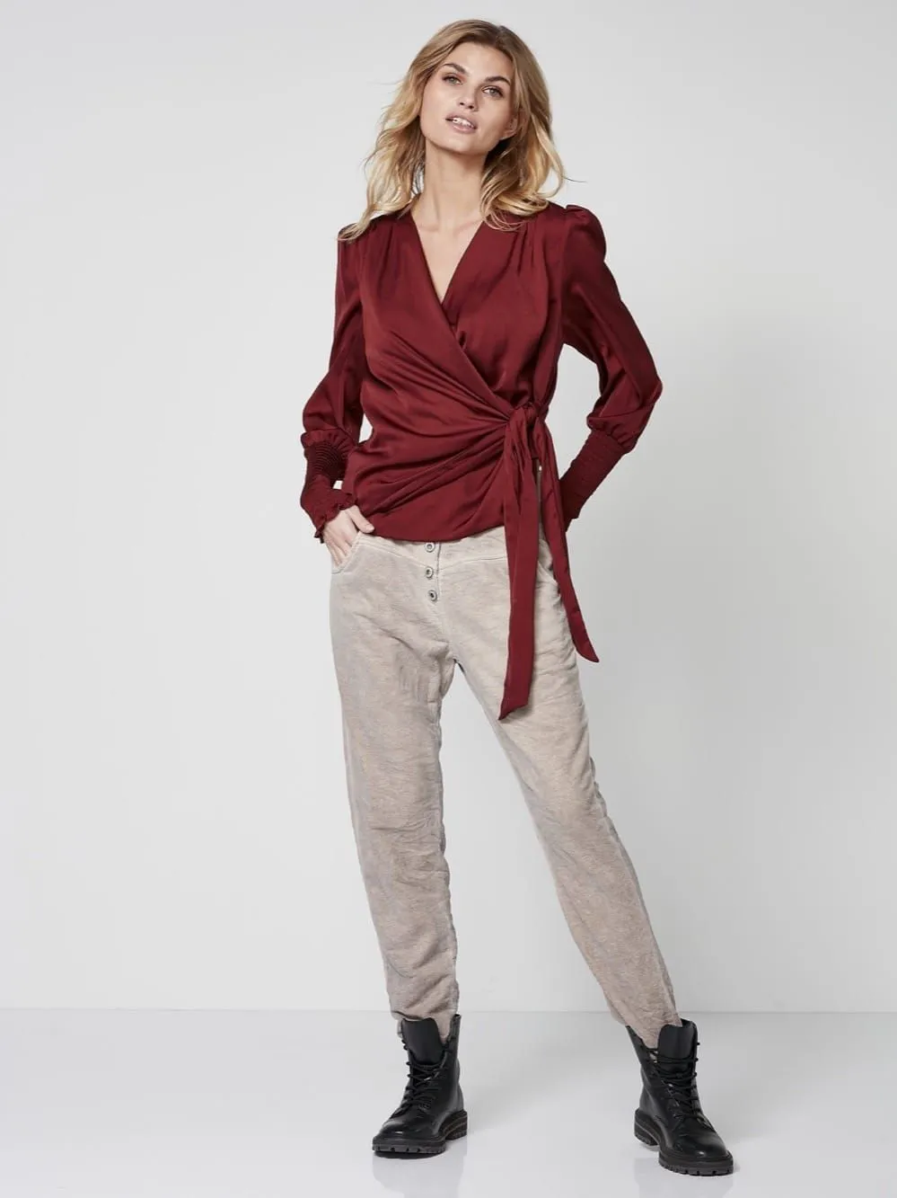 Nu Denmark Rebecca Wrap Blouse - Wine