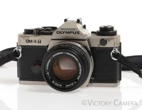 Olympus OM-4T OM-4 T Titanium 35mm Film Camera w/ 50mm f1.8 Lens -New Seals-