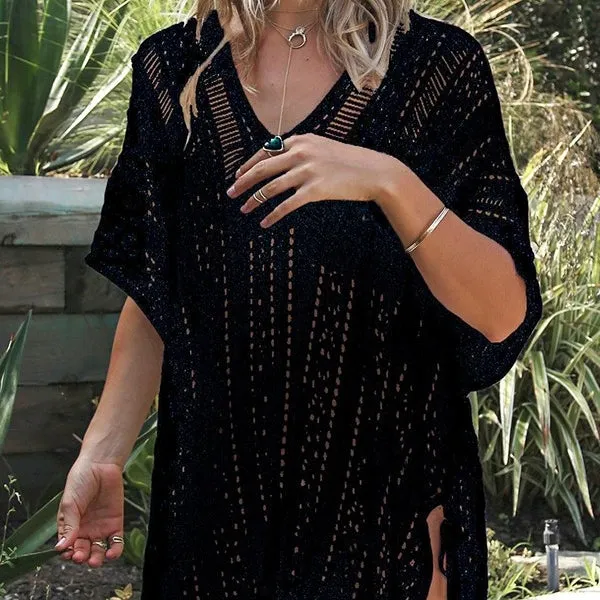 One Piece Knit Coverup in Black