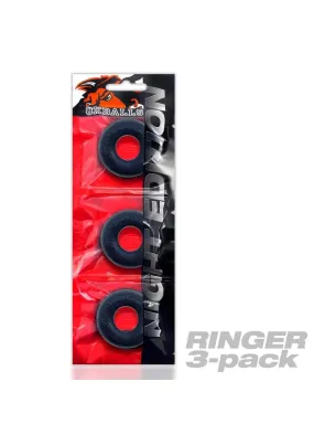 Oxballs Ringer Plus  Silicone Cock Ring (3 Pack) - Night Edition