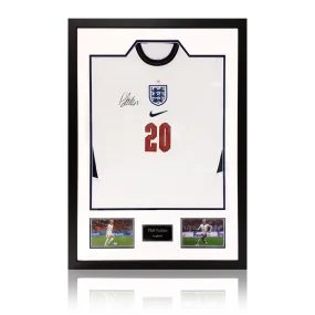 Phil Foden England Signed Shirt Double Picture Display