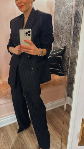 Pinstripe Double Breasted Blazer