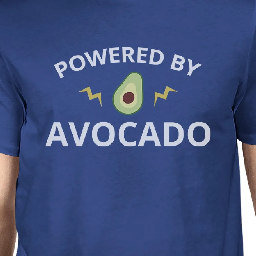 Powered By Avocado Blue T Shirt For Men Roundneck Lightweight Tee