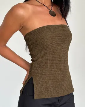 Sadi Tube Top in Textured Chocolate