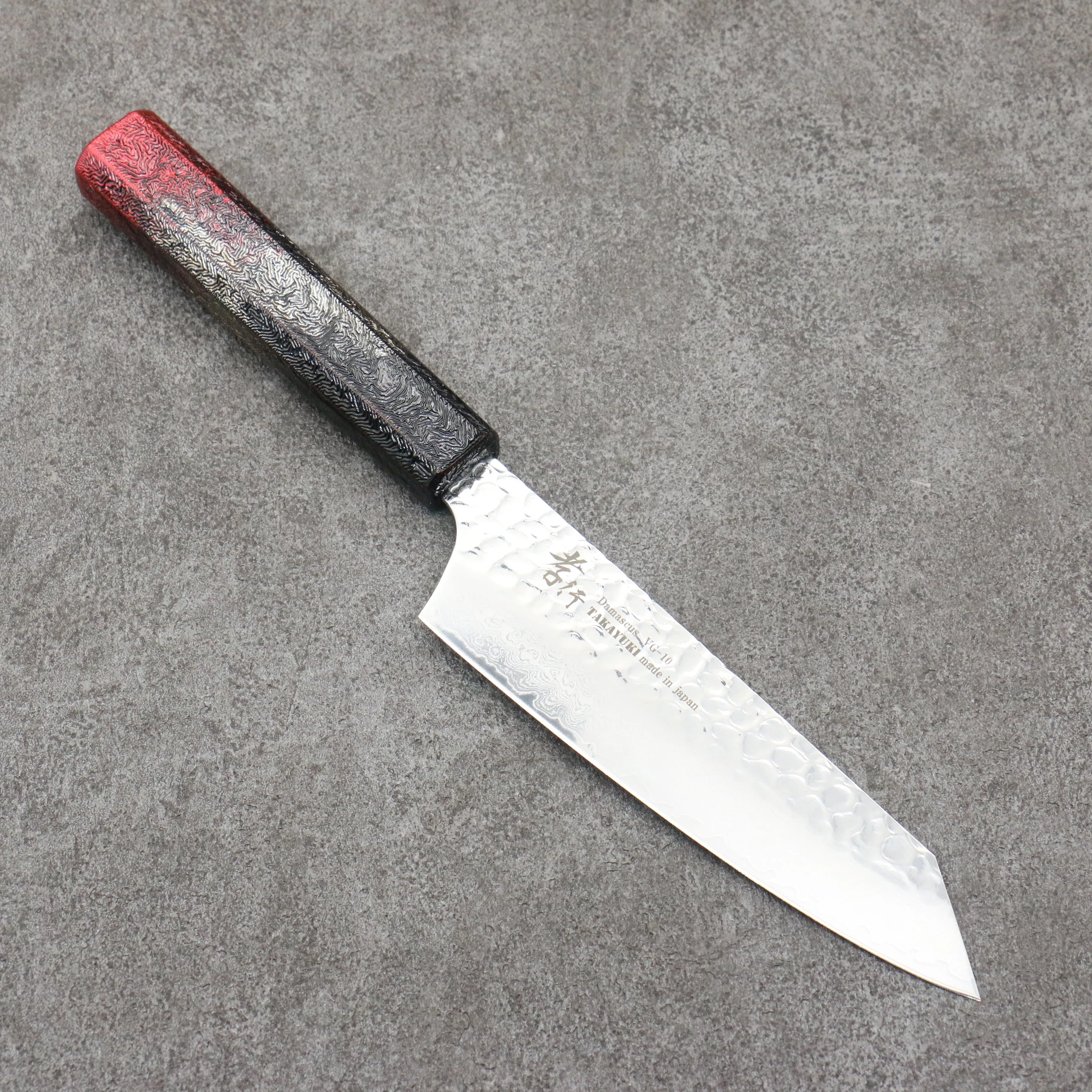 Sakai Takayuki Rinnou VG10 33 Layer Damascus Kengata Santoku 160mm Red Lacquered Handle