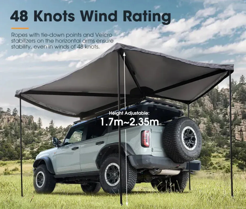 San Hima 4x4 270 Degree Free-Standing Manta Awning | Passenger Side