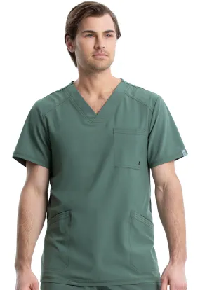 Scrub Top - Cherokee Infinity Men's V-Neck Top - Olive, CK900A