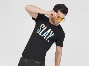 SLAY. Men's 💎 Edition Holographic Reflective Foil Print T-shirt