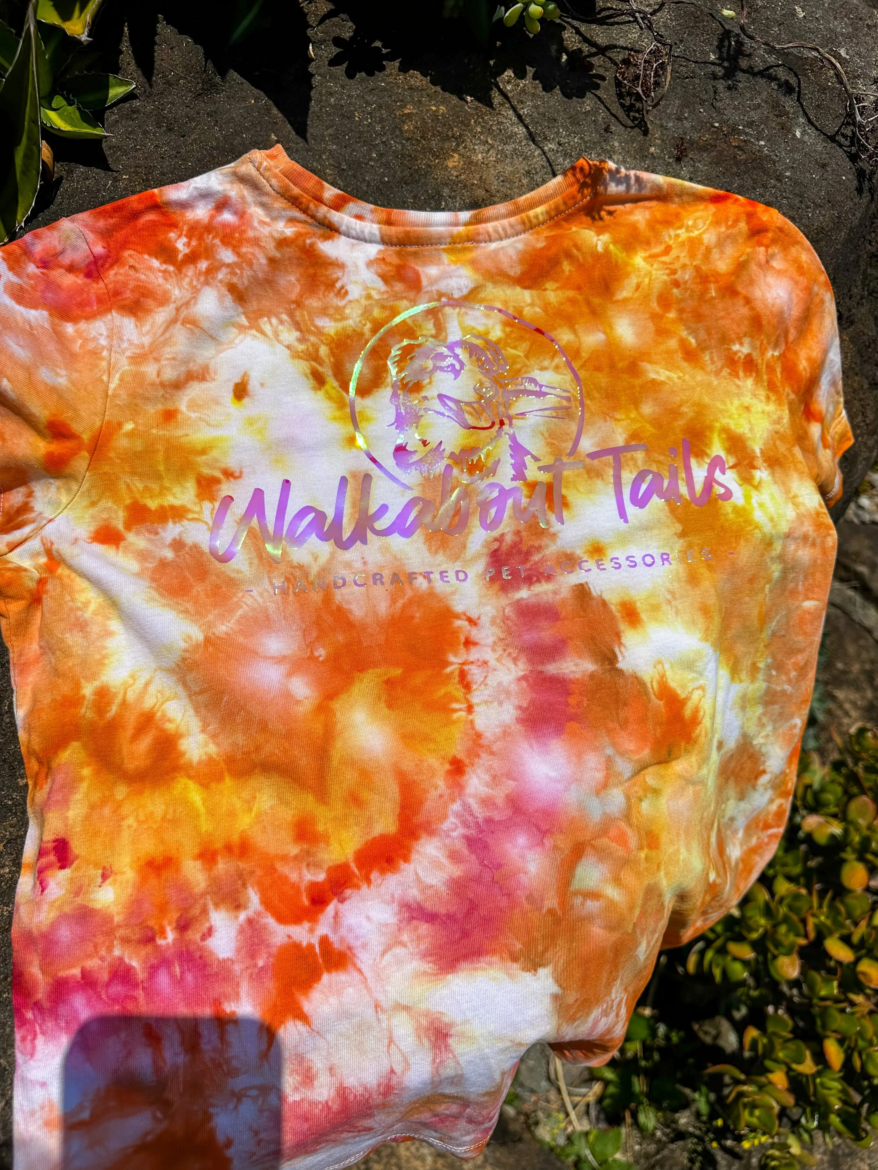 Small Walkabout Tails Ice dyed Crop T- Shirt (longer style)