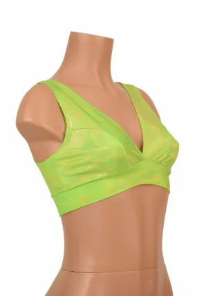 Starlette Bralette in Lime Holographic